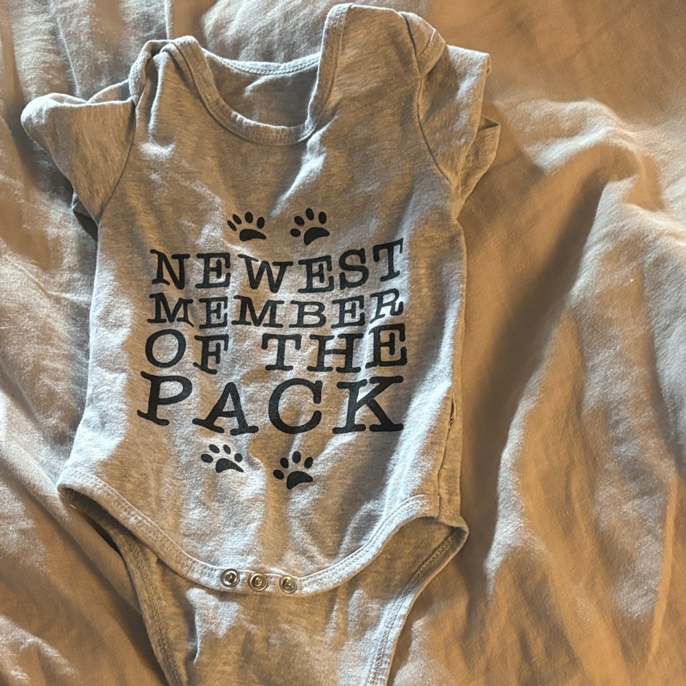 Charming Gray 'Newest Member' Bodysuit